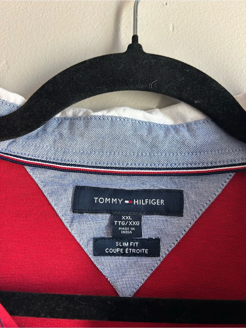 Tommy Hilfiger Rugby Shirt XXL Red White Logo Preppy Y2K Streetwear Academia - Picture 2 of 4